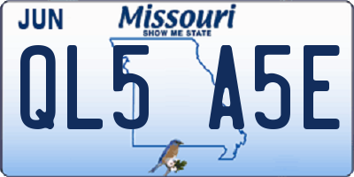 MO license plate QL5A5E