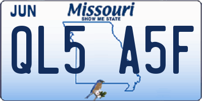 MO license plate QL5A5F