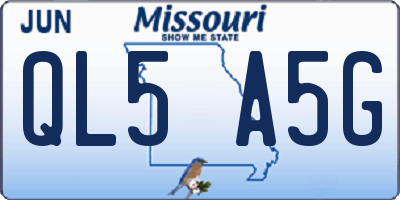 MO license plate QL5A5G