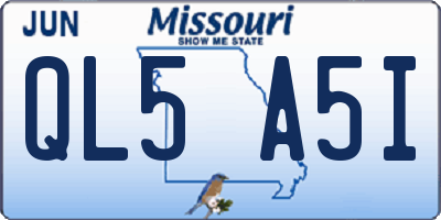 MO license plate QL5A5I