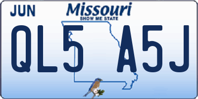 MO license plate QL5A5J