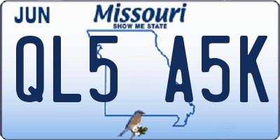 MO license plate QL5A5K