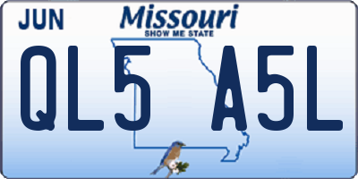 MO license plate QL5A5L