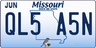 MO license plate QL5A5N