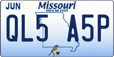 MO license plate QL5A5P