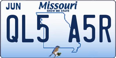 MO license plate QL5A5R
