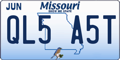 MO license plate QL5A5T