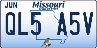MO license plate QL5A5V