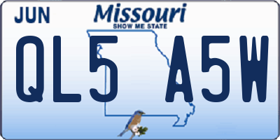 MO license plate QL5A5W