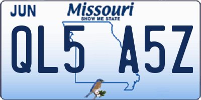 MO license plate QL5A5Z