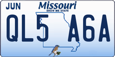 MO license plate QL5A6A