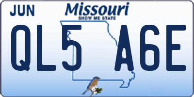 MO license plate QL5A6E
