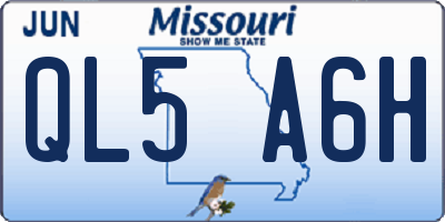 MO license plate QL5A6H