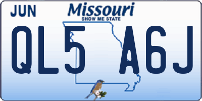 MO license plate QL5A6J