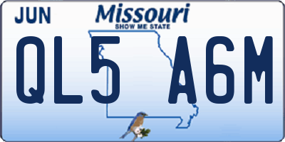MO license plate QL5A6M