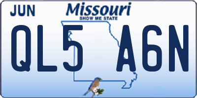 MO license plate QL5A6N