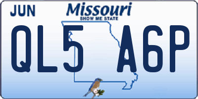 MO license plate QL5A6P