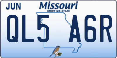 MO license plate QL5A6R