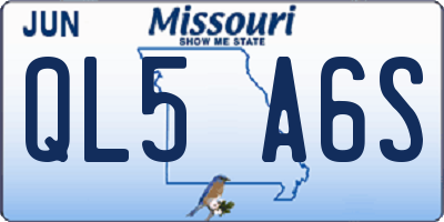 MO license plate QL5A6S
