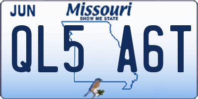 MO license plate QL5A6T