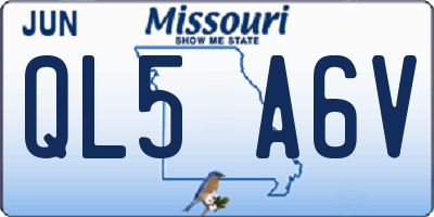 MO license plate QL5A6V