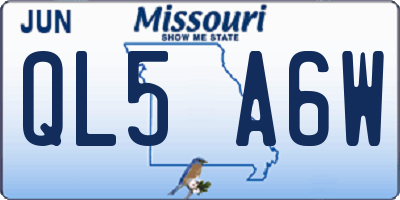 MO license plate QL5A6W