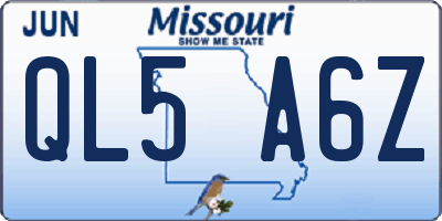 MO license plate QL5A6Z