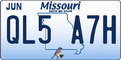 MO license plate QL5A7H