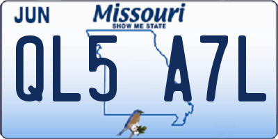 MO license plate QL5A7L