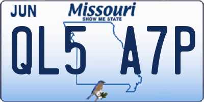 MO license plate QL5A7P