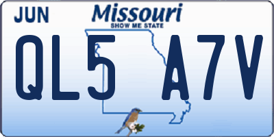 MO license plate QL5A7V