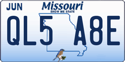 MO license plate QL5A8E