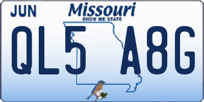 MO license plate QL5A8G