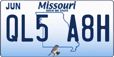 MO license plate QL5A8H