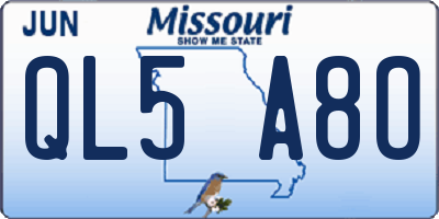 MO license plate QL5A8O