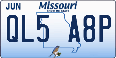 MO license plate QL5A8P