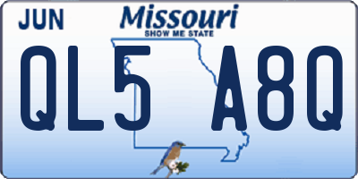 MO license plate QL5A8Q