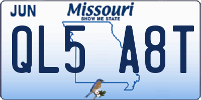 MO license plate QL5A8T