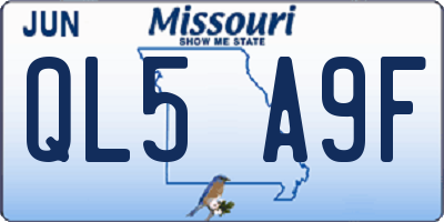 MO license plate QL5A9F
