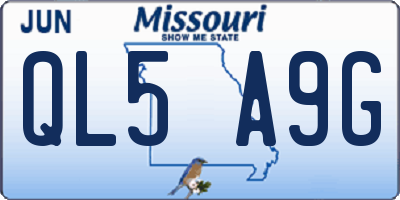 MO license plate QL5A9G