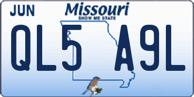 MO license plate QL5A9L