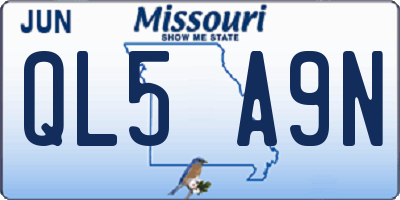 MO license plate QL5A9N