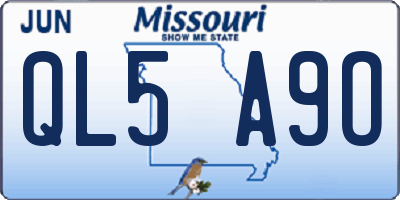MO license plate QL5A9O