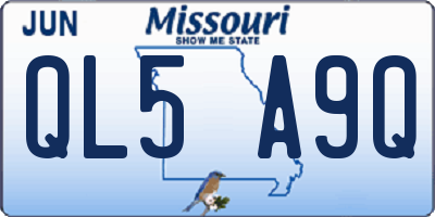 MO license plate QL5A9Q