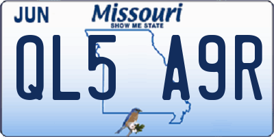 MO license plate QL5A9R
