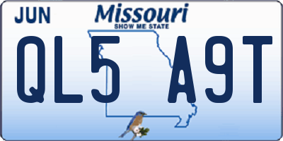MO license plate QL5A9T