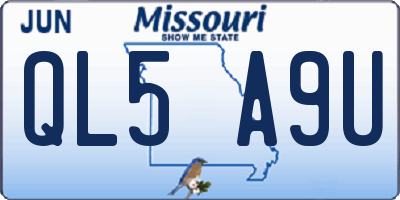 MO license plate QL5A9U