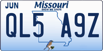 MO license plate QL5A9Z