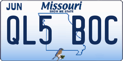 MO license plate QL5B0C