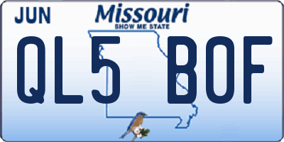 MO license plate QL5B0F